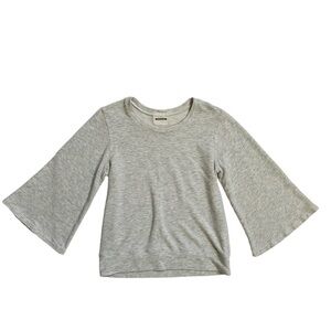 MONROW Women’s Bell Sleeve Sweatshirt Style Gray Top Size Small Like New